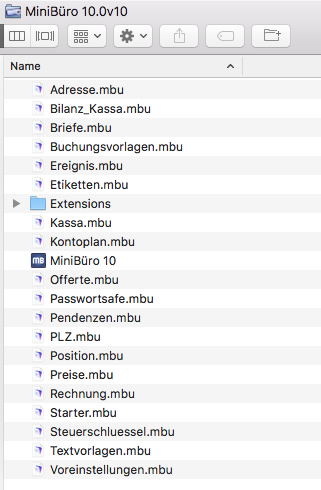 Ordnerinhalt MiniBuero_mac