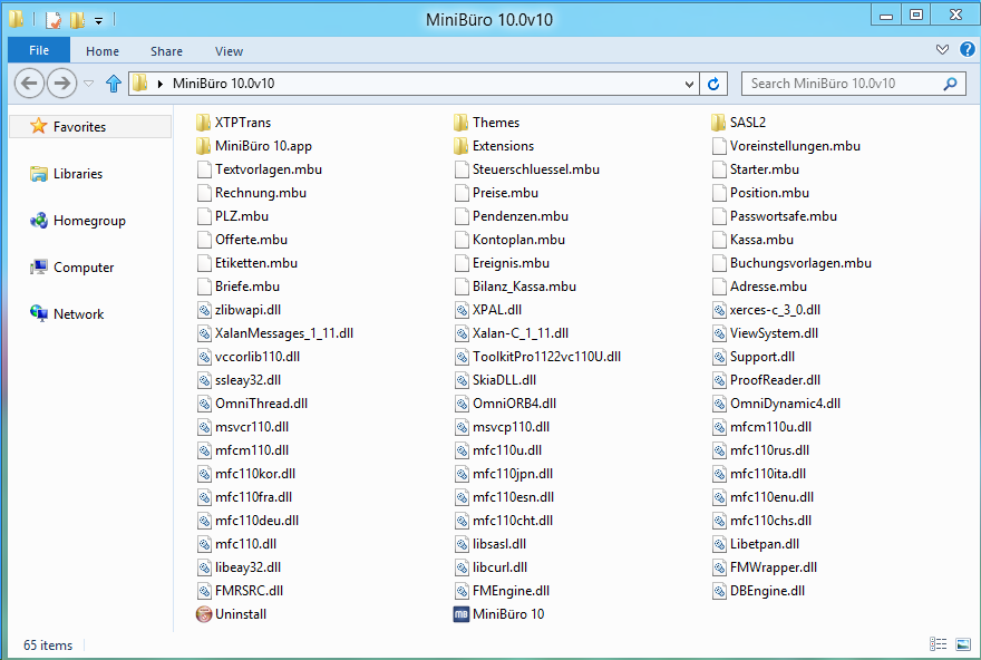 Ordnerinhalt MiniBuero_windows